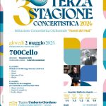 Il violoncellista Gabriele Geminiani in concerto a Foggia il 2 maggio 2024 al Teatro Giordano